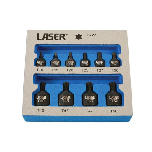 Laser Tools Low Profile Impact Star Socket Bit Set 1/4"D, 3/8"D 10pc - PL