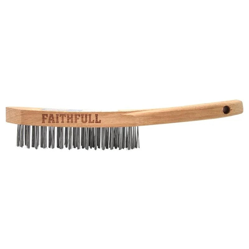 Faithfull Heavy-Duty Scratch Brush, Four Row - FAI6804F