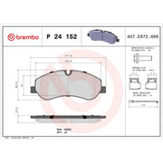 Brembo 4 x Front Brake Pad Set P24152