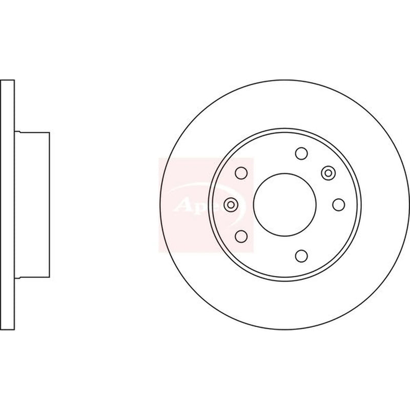 Apec 2 x Solid Front Brake Discs DSK831