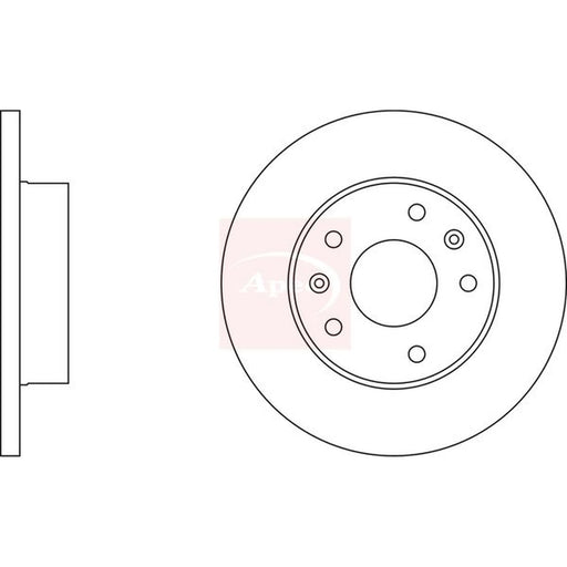 Apec 2 x Solid Front Brake Discs DSK831