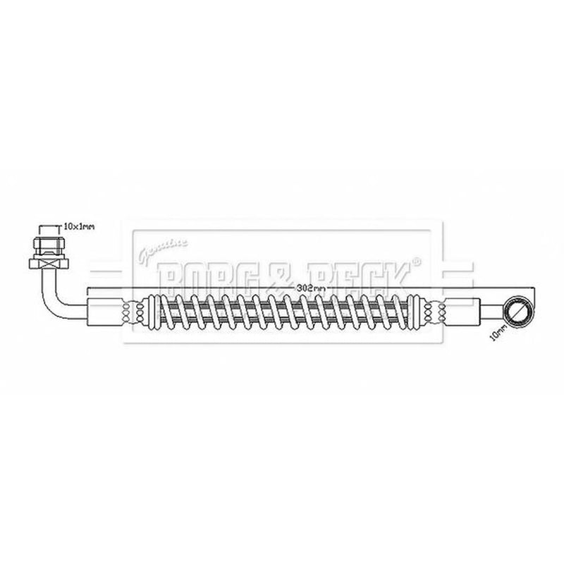 Borg & Beck Brake Hydraulic Hose Line Rear Left BBH8884
