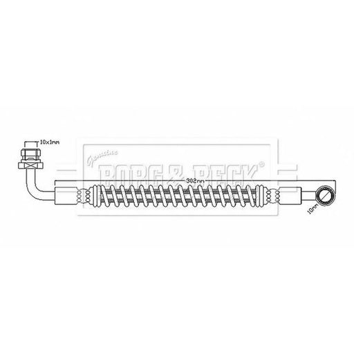 Borg & Beck Brake Hydraulic Hose Line Rear Left BBH8884