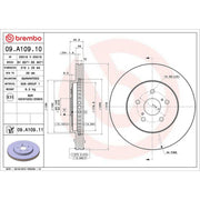 Brembo 2 x Internally Vented Front Brake Discs 09.A109.11