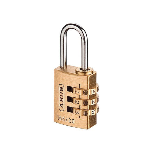 ABUS Mechanical 165/20 20mm Solid Brass Body Combination Padlock (3-Digit)