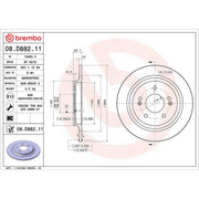 Brembo 2 x Solid Rear Brake Discs 08.D882.11