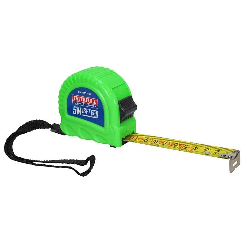 Faithfull Twin Lock Tape Measure 5m/16ft (Width 19mm) - FAITM519MI