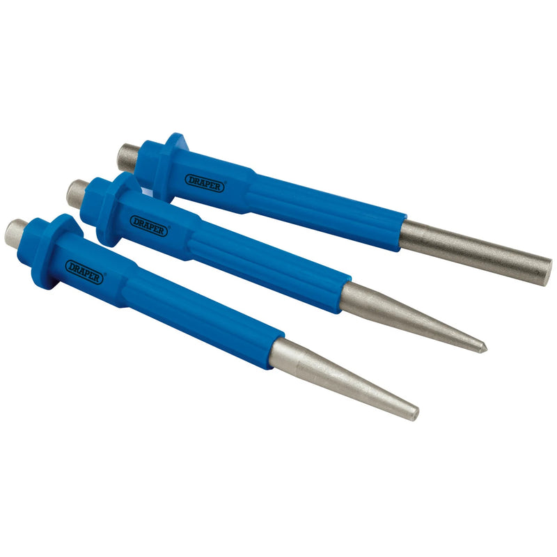 Draper 3 Piece Nailset, Centre & Pin Punch Set - Chrome Vanadium Steel