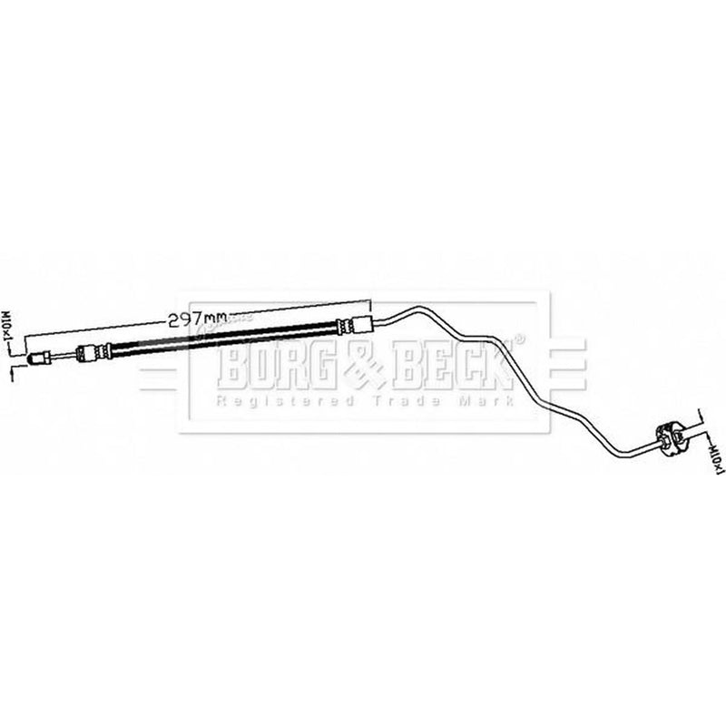 Borg & Beck Brake Hydraulic Hose Line Rear BBH8676