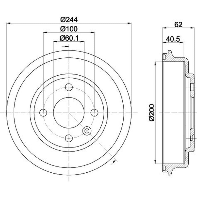 Mintex Brake Drum Assembly Rear MBD373