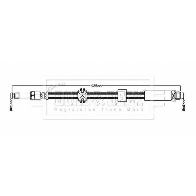 Borg & Beck Brake Hydraulic Hose Line Front Left BBH6146