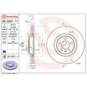 Brembo 2 x Internally Vented Front Brake Discs 09.D251.11