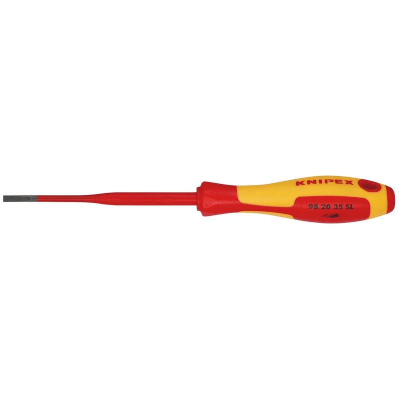 KNIPEX Insulated Slotted Screwdriver 3.5 x 100mm - Slim