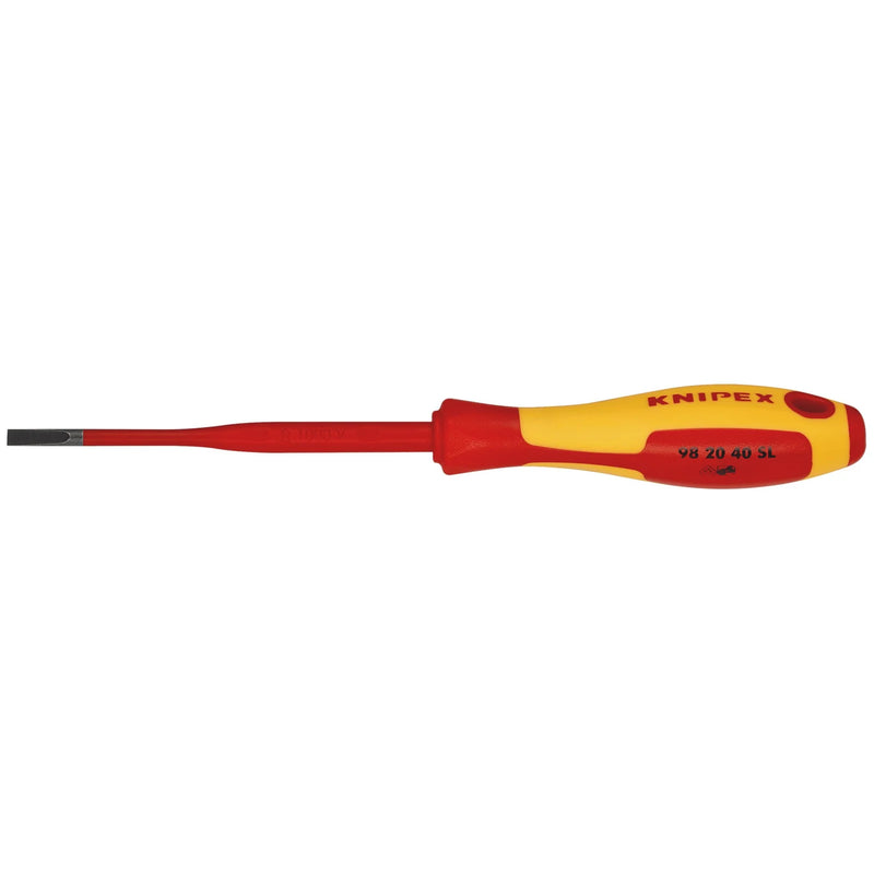 KNIPEX Insulated Slotted Screwdriver 4 x 100mm - Model 98 20 40 SL