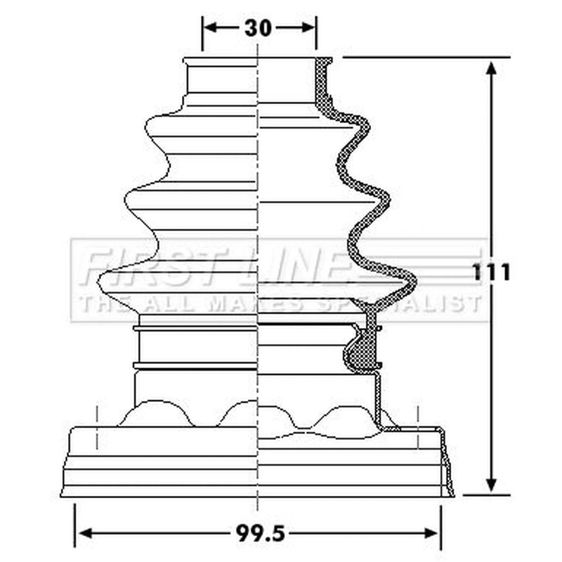 First Line Drive Shaft Bellow Kit Rear Left FCB6179