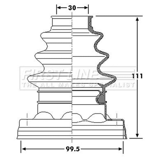 First Line Drive Shaft Bellow Kit Rear Left FCB6179