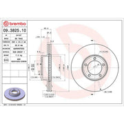 Brembo 2 x Front Brake Discs 09.3825.10