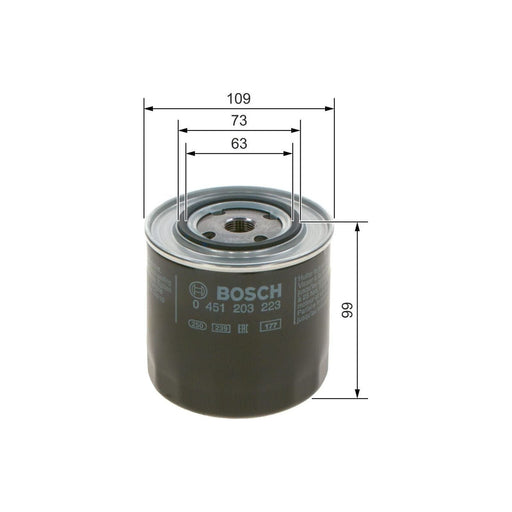 Genuine Bosch Car Oil Filter P3223 Fits Vw Transporter Td - 1.9 - 92-03 04512032 Bosch  - Town Parts