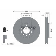 Textar 2 x Internally Vented Brake Discs 92118703