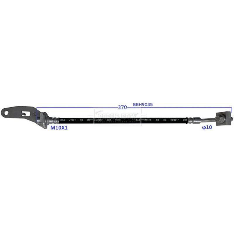 Borg & Beck Brake Hydraulic Hose Line Rear Right BBH9035