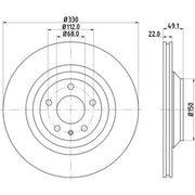 Mintex 2 x Rear Brake Discs MDC2249