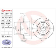 Brembo 2 x Solid Rear Brake Discs 08.A297.11