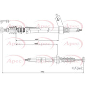 Apec Handbrake Cable Right Rear CAB1369