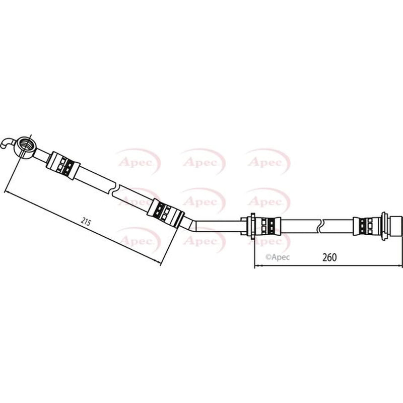 Apec Brake Hydraulic Hose Line Front Left HOS4076