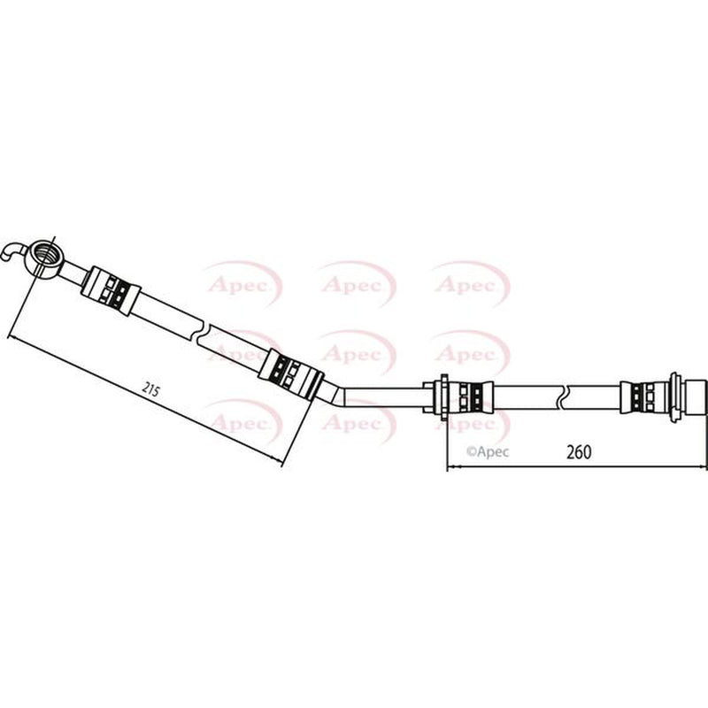 Apec Brake Hydraulic Hose Line Front Left HOS4076