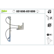 Valeo Electric Window Regulator Lifter Right Front 851699