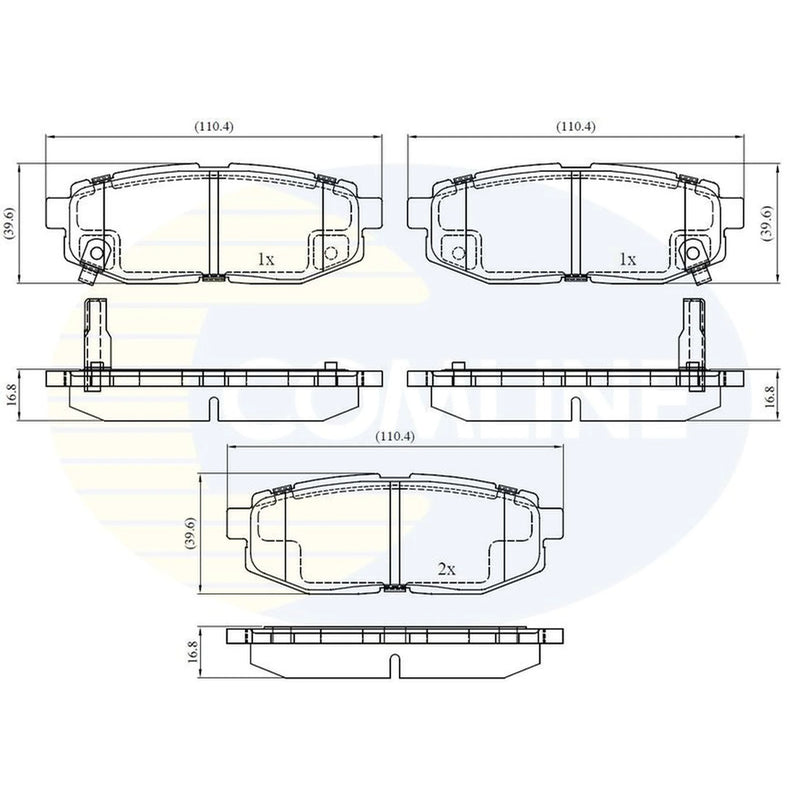 Comline 4 x Rear Brake Pad Set CBP32488