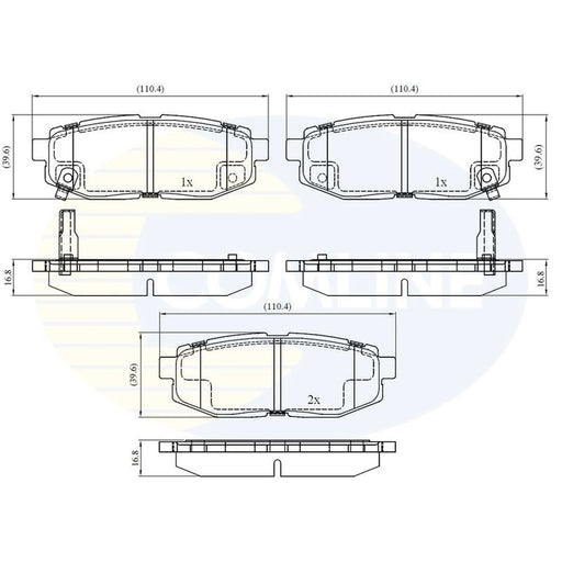 Comline 4 x Rear Brake Pad Set CBP32488