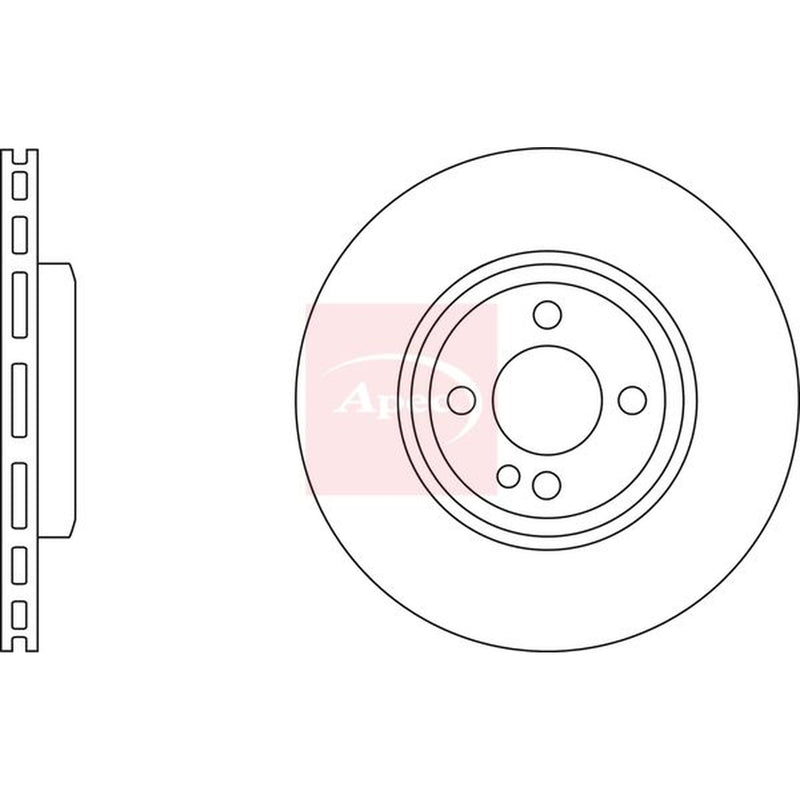 Apec 2 x Vented Front Brake Discs DSK2626