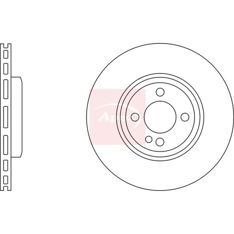 Apec 2 x Vented Front Brake Discs DSK2626