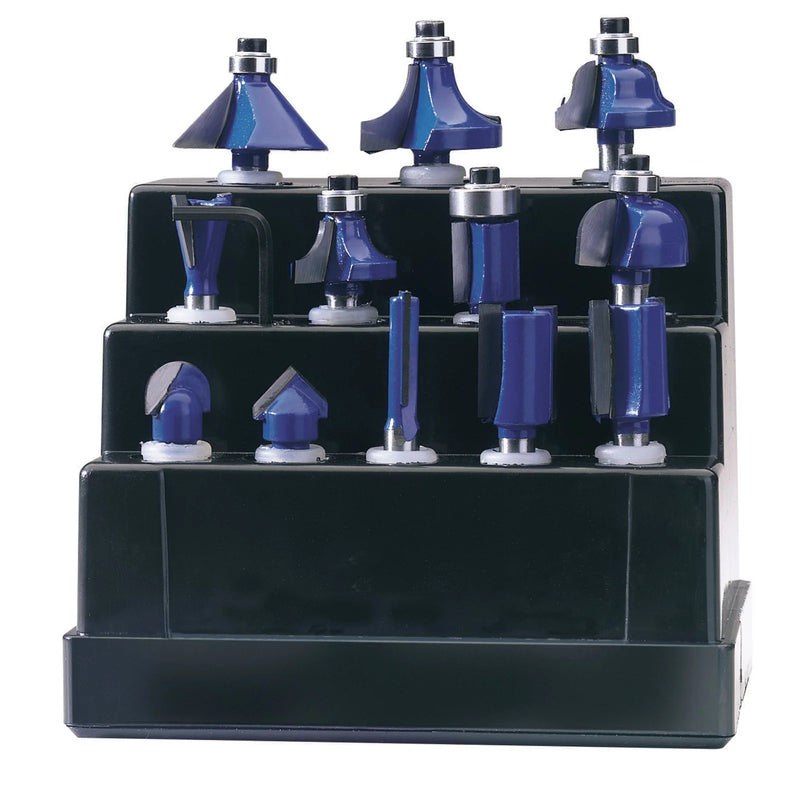 Draper TCT Router Bit Set, 12 Piece Assortment for Various Applications