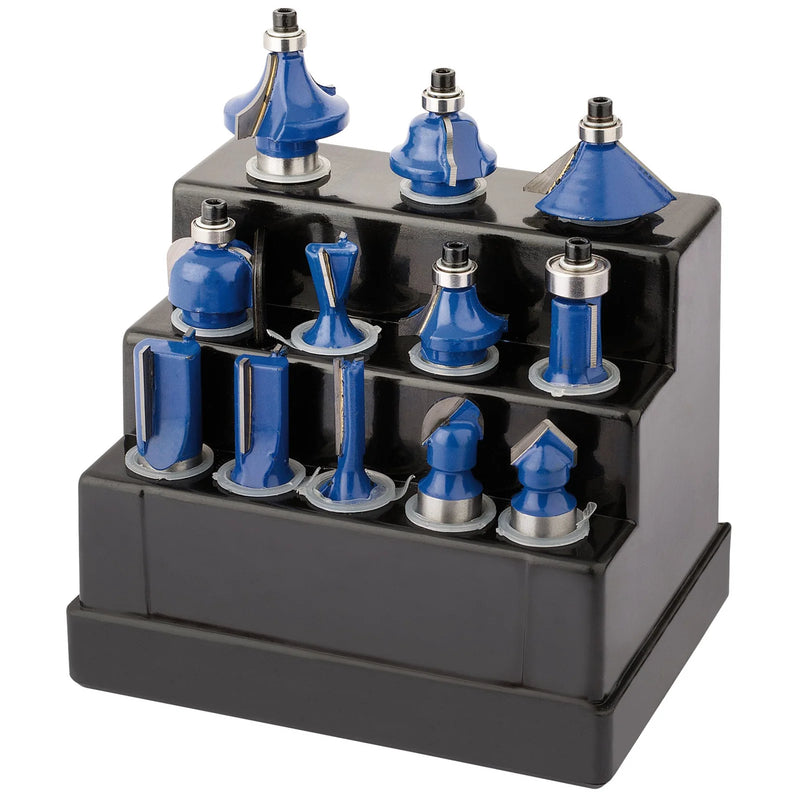 Draper TCT Router Bit Set, 12 Piece Assortment for Various Applications