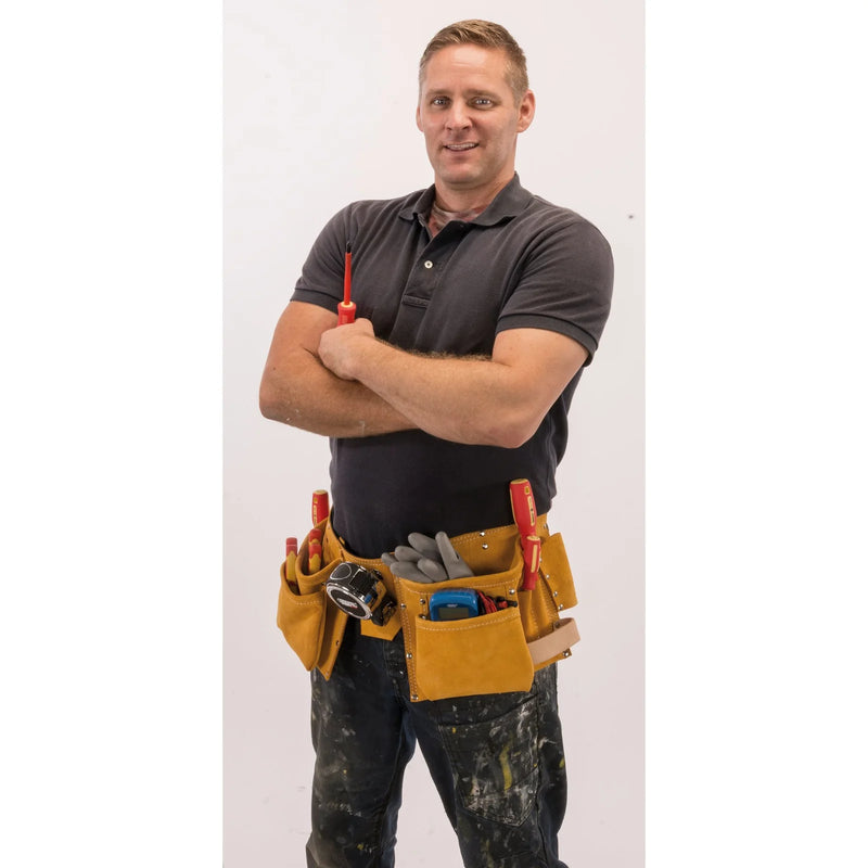 Draper Double Leather Tool Belt with Quick Release Buckle