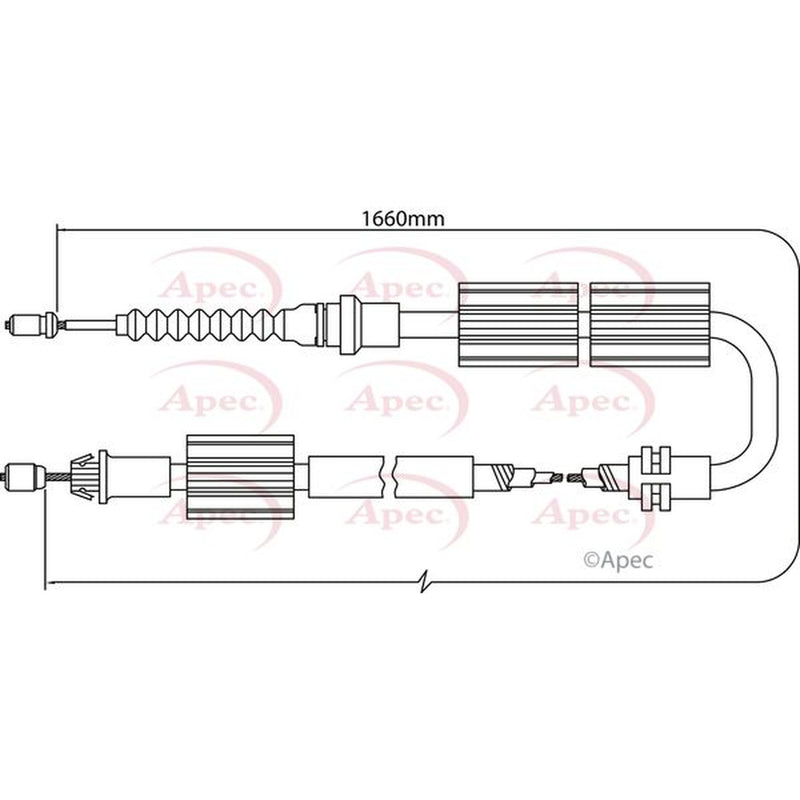 Apec Handbrake Cable Left Rear CAB1246