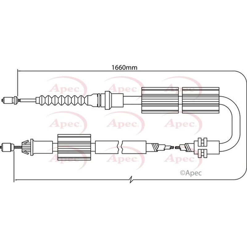 Apec Handbrake Cable Left Rear CAB1246