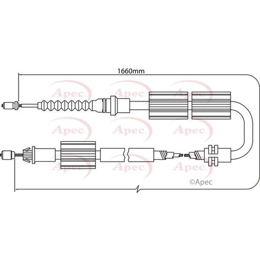 Apec Handbrake Cable Left Rear CAB1246