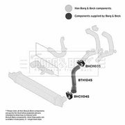 Borg & Beck Intercooler Turbo Charge Air Hose Front BTH1045