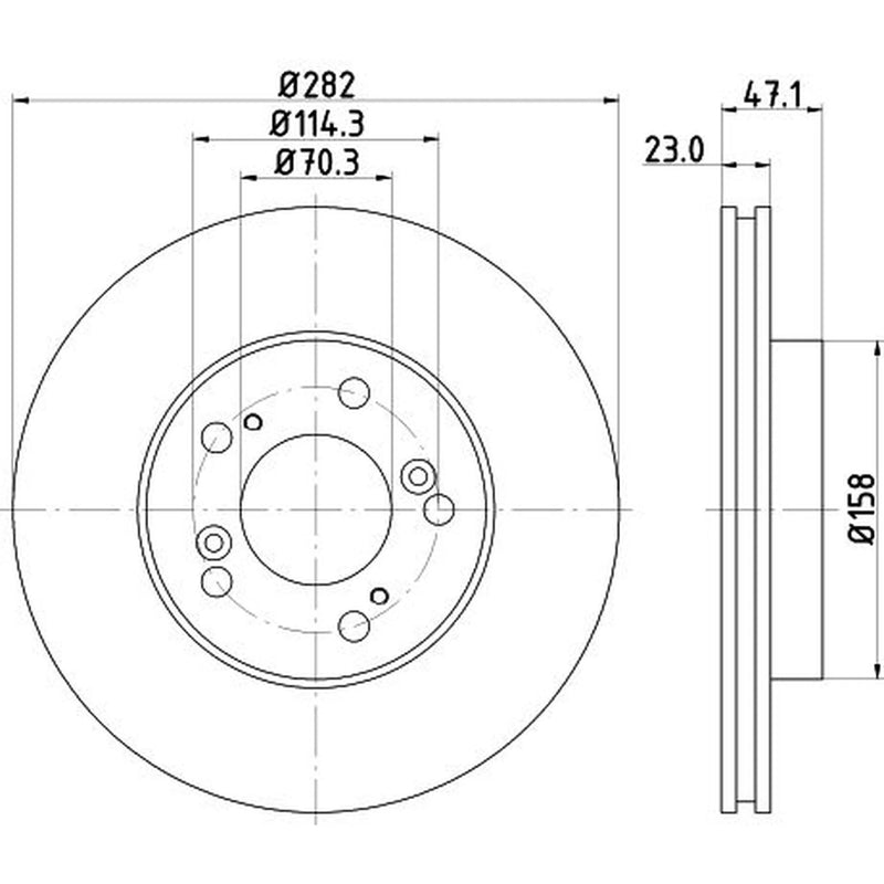 DON 2 x Internally Vented Front Brake Discs PCD13832