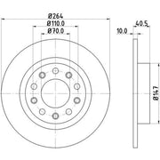 DON 2 x Solid Rear Brake Discs PCD13582