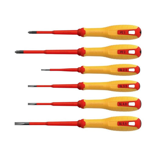 Hultafors VDE Pozidriv & Slotted Screwdriver Set, 6 Piece - HUL444465