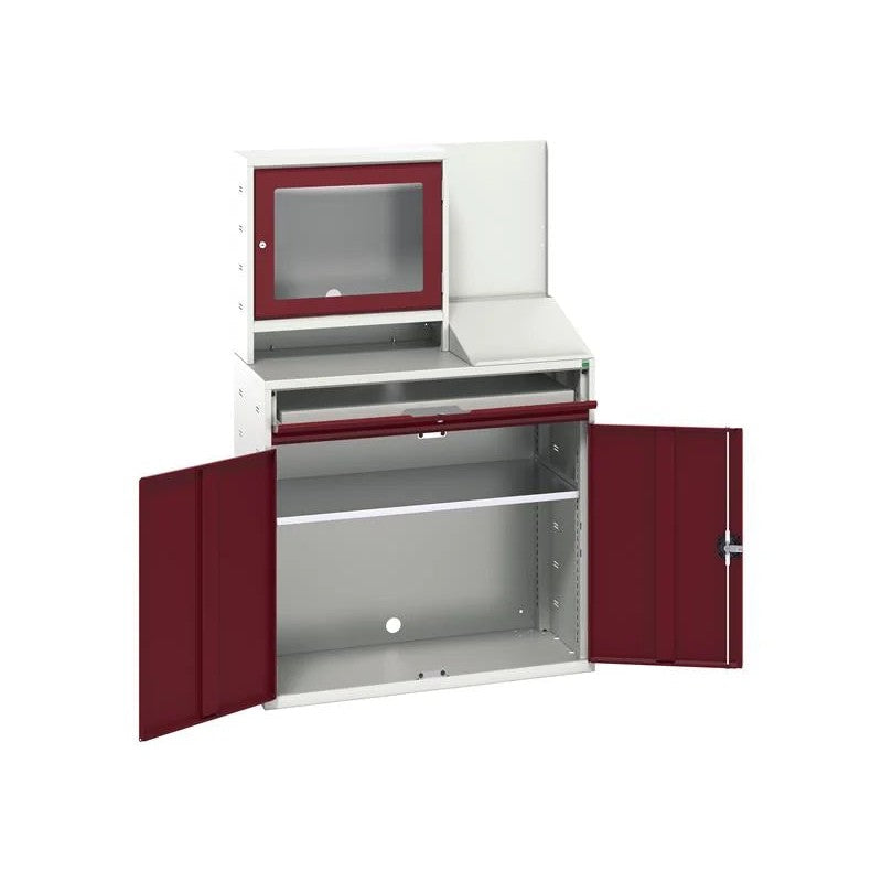 Bott Verso Computer Cupboard 1050 x 550 x 1650mm Crimson Red - 16928022.24