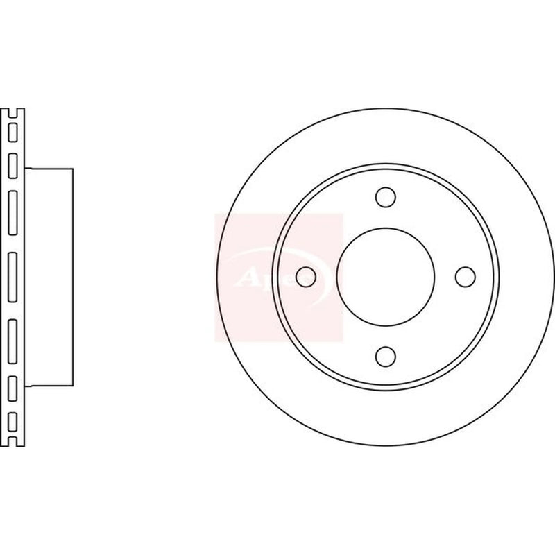 Apec 2 x Vented Front Brake Discs DSK235