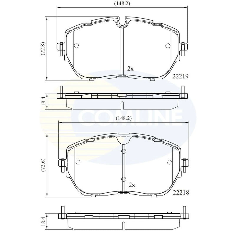 Comline 4 x Front Brake Pad Set CBP02260