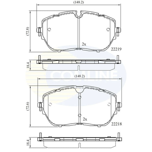 Comline 4 x Front Brake Pad Set CBP02260