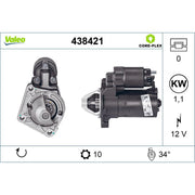 Valeo Starter Motor 12V 1.1kW 10 Teeth 438421