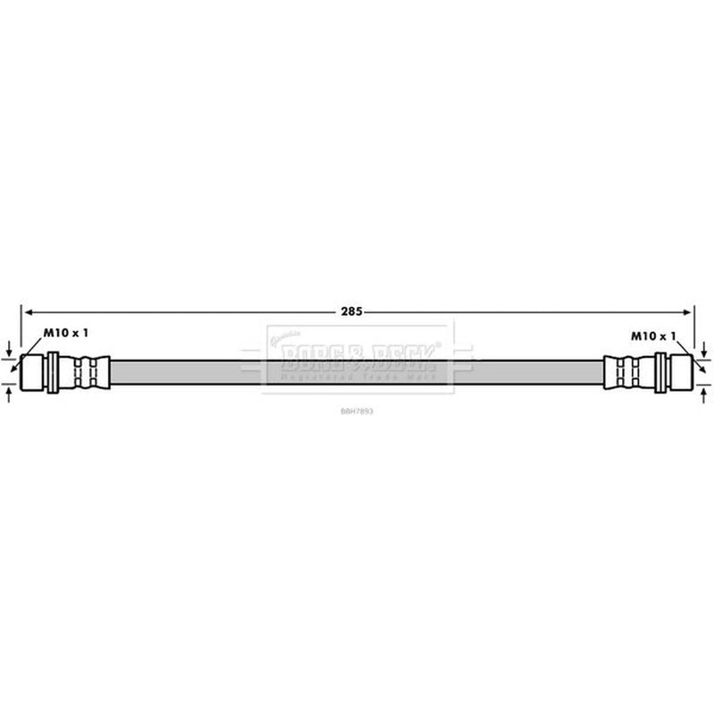 Borg & Beck Brake Hydraulic Hose Line Rear BBH7893